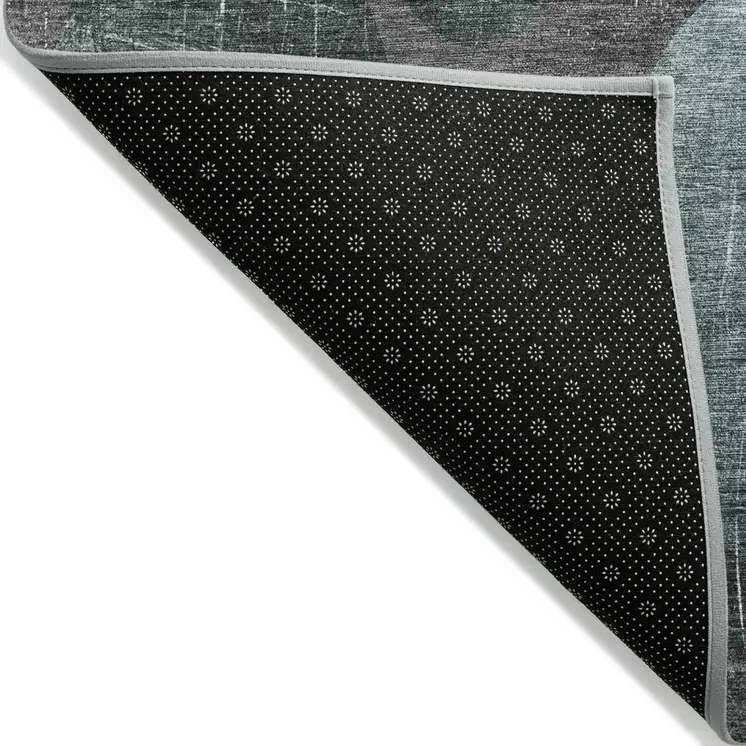 2' X 8' Gray Blue and Purple Abstract Washable Non Skid Indoor Outdoor Runner Rug