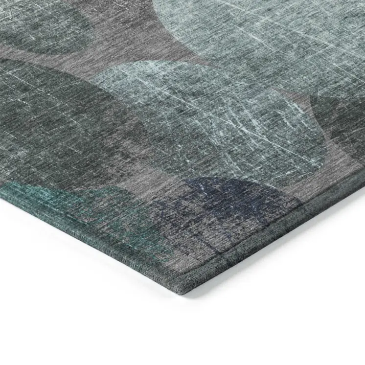 5' X 8' Gray Blue and Purple Abstract Washable Non Skid Indoor Outdoor Area Rug