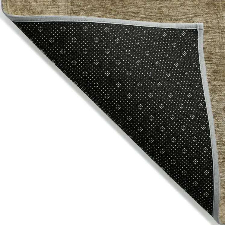 3' X 5' Tan Abstract Washable Non Skid Indoor Outdoor Area Rug