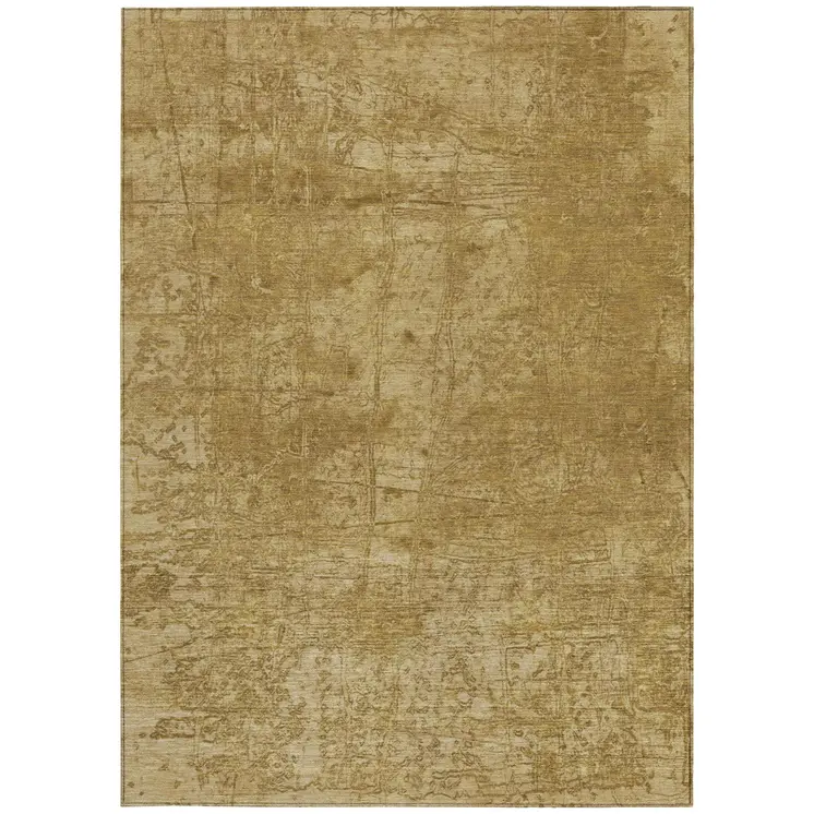 3' X 5' Tan Abstract Washable Non Skid Indoor Outdoor Area Rug