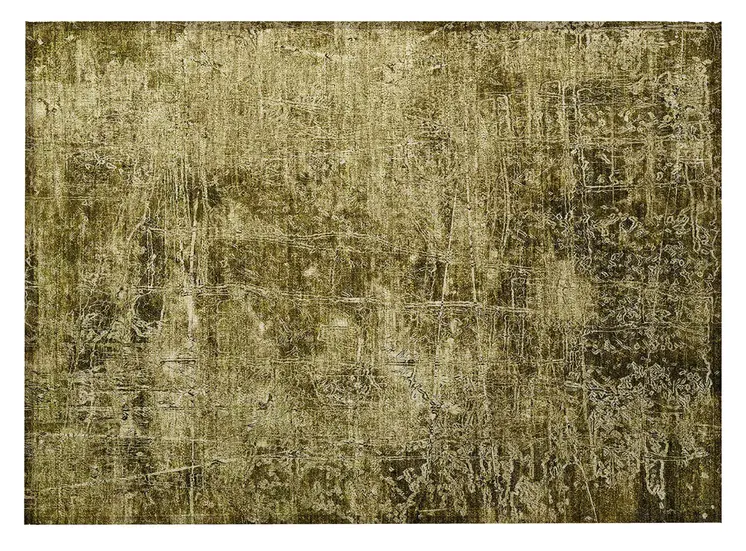 2' X 3' Green Abstract Washable Non Skid Indoor Outdoor Area Rug