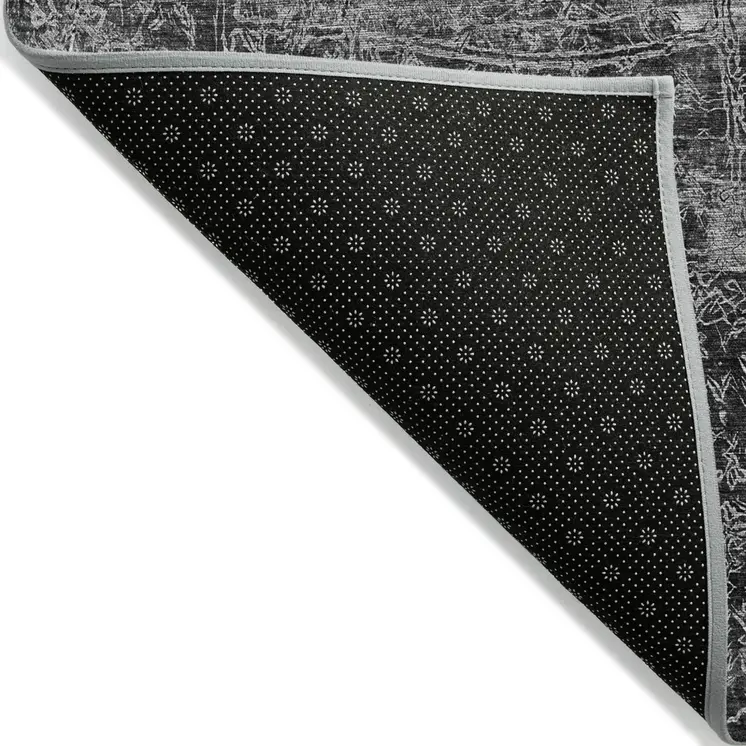 10' X 14' Gray Abstract Washable Non Skid Indoor Outdoor Area Rug