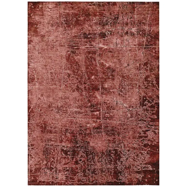 10' X 14' Merlot Abstract Washable Non Skid Indoor Outdoor Area Rug