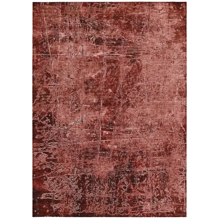 10' X 14' Merlot Abstract Washable Non Skid Indoor Outdoor Area Rug