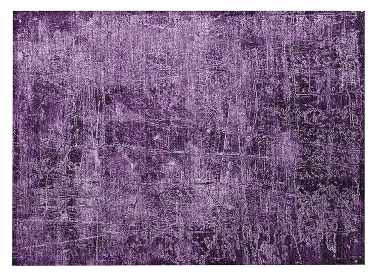 2' X 3' Purple Abstract Washable Non Skid Indoor Outdoor Area Rug