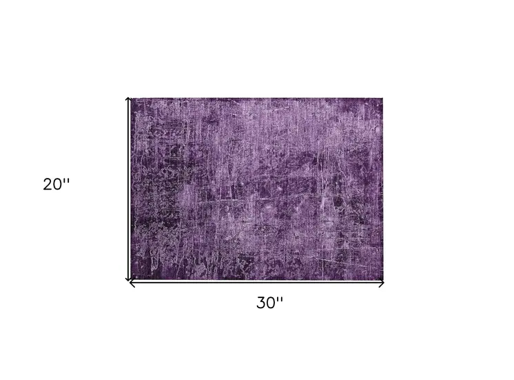 2' X 3' Purple Abstract Washable Non Skid Indoor Outdoor Area Rug