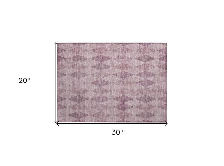 2' X 3' Blush Geometric Washable Non Skid Indoor Outdoor Area Rug