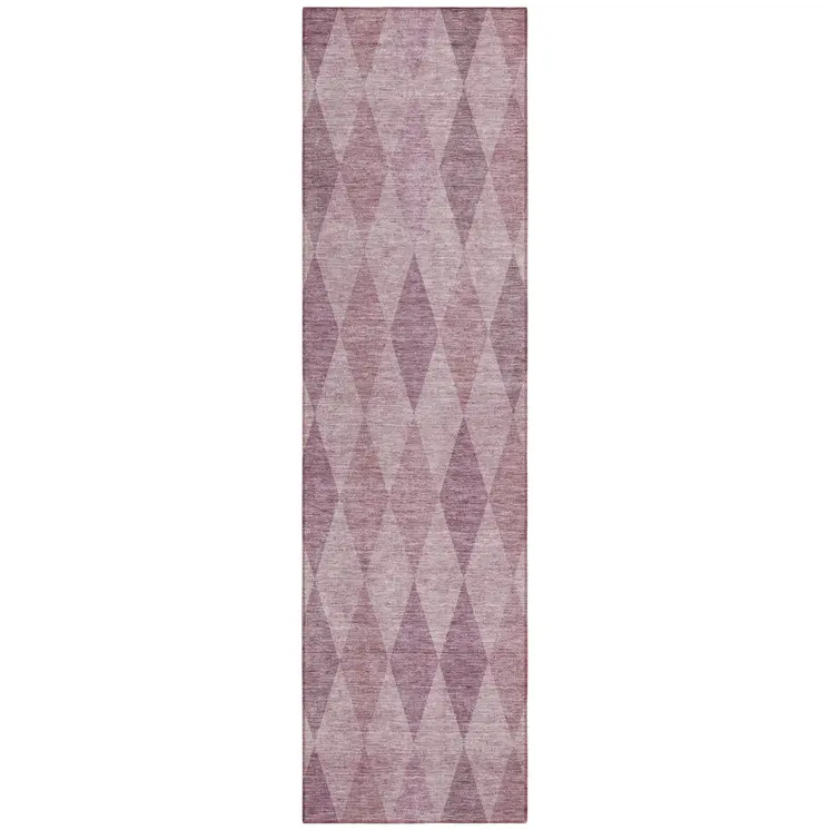 8' Runner Blush Geometric Washable Non Skid Indoor Outdoor Runner Rug
