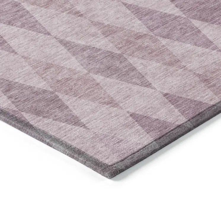 8' Runner Blush Geometric Washable Non Skid Indoor Outdoor Runner Rug