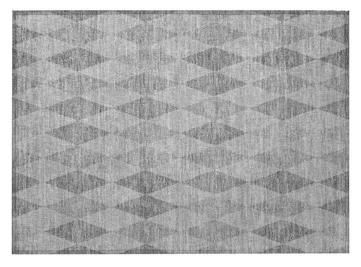 2' X 3' Gray Geometric Washable Non Skid Indoor Outdoor Area Rug