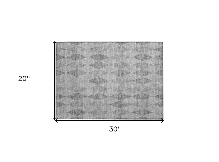 2' X 3' Gray Geometric Washable Non Skid Indoor Outdoor Area Rug