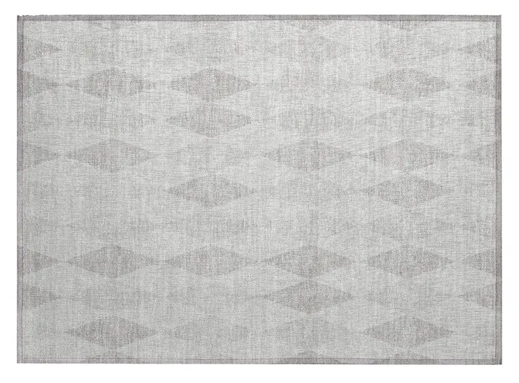 2' X 3' Gray Geometric Washable Non Skid Indoor Outdoor Area Rug