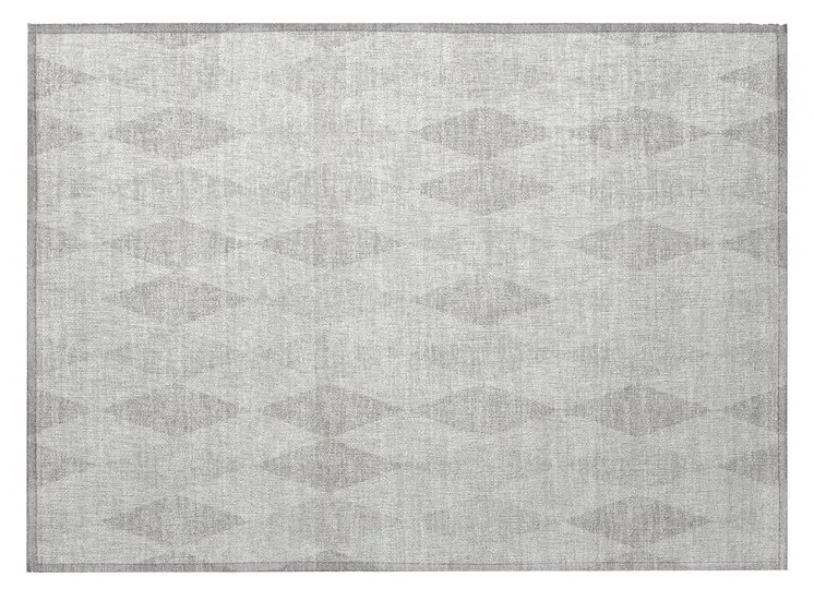 2' X 3' Gray Geometric Washable Non Skid Indoor Outdoor Area Rug