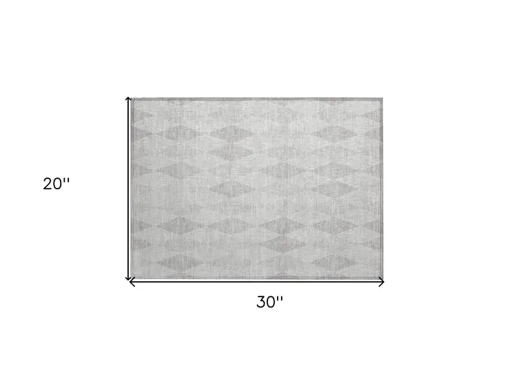 2' X 3' Gray Geometric Washable Non Skid Indoor Outdoor Area Rug