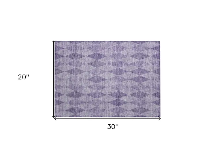 2' X 3' Purple Geometric Washable Non Skid Indoor Outdoor Area Rug
