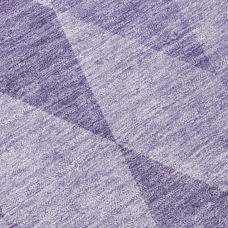 8' Runner Purple Geometric Washable Non Skid Indoor Outdoor Runner Rug