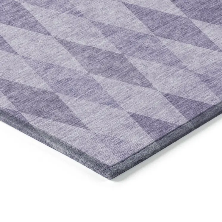 8' Round Purple Round Geometric Washable Non Skid Indoor Outdoor Area Rug