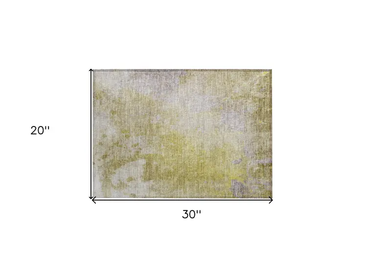 2' X 3' Gold Beige and Purple Abstract Washable Non Skid Indoor Outdoor Area Rug