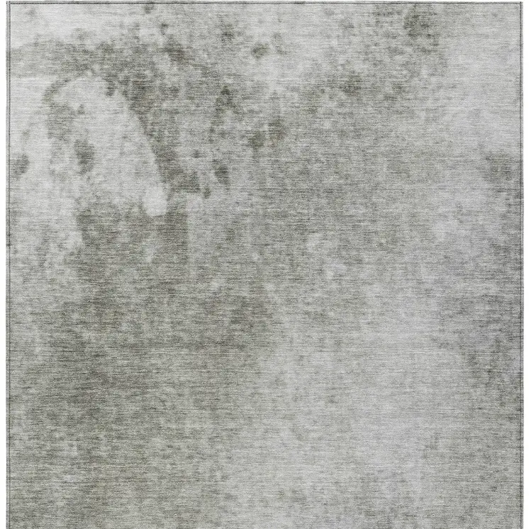 8' X 10' Gray Abstract Washable Indoor Outdoor Area Rug