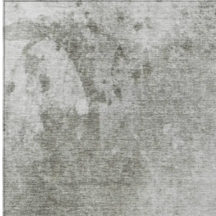 10' X 14' Gray Abstract Washable Indoor Outdoor Area Rug