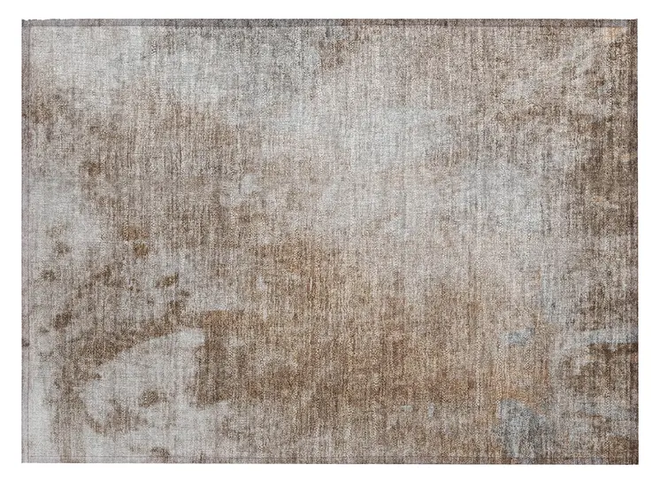 2' X 3' Brown And Off White Abstract Washable Indoor Outdoor Area Rug
