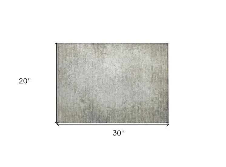 2' X 3' Beige Washable Non Skid Indoor Outdoor Area Rug