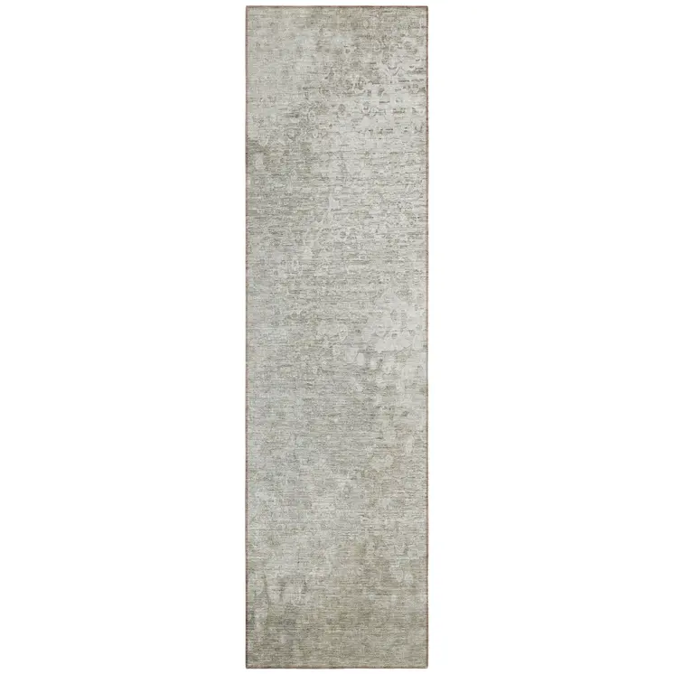 8' Runner Beige Washable Non Skid Indoor Outdoor Runner Rug