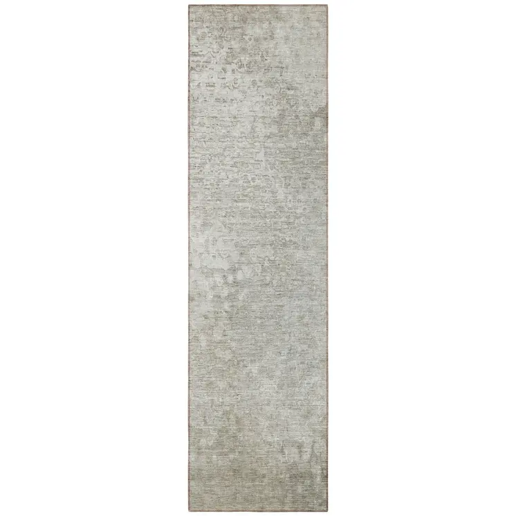 8' Runner Beige Washable Non Skid Indoor Outdoor Runner Rug
