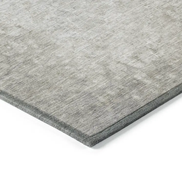5' X 8' Beige Washable Non Skid Indoor Outdoor Area Rug