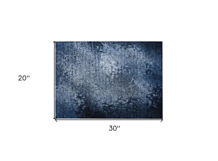 2' X 3' Blue Washable Non Skid Indoor Outdoor Area Rug
