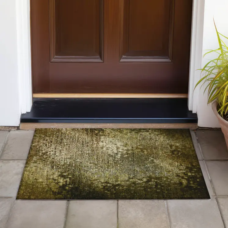 2' X 3' Brown Washable Non Skid Indoor Outdoor Area Rug