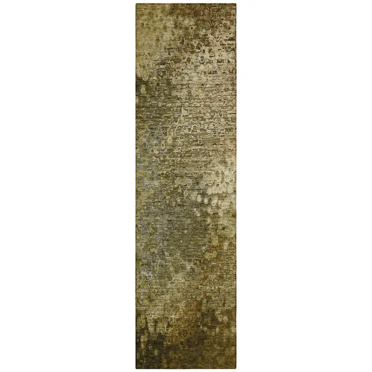 8' Runner Brown Washable Non Skid Indoor Outdoor Runner Rug
