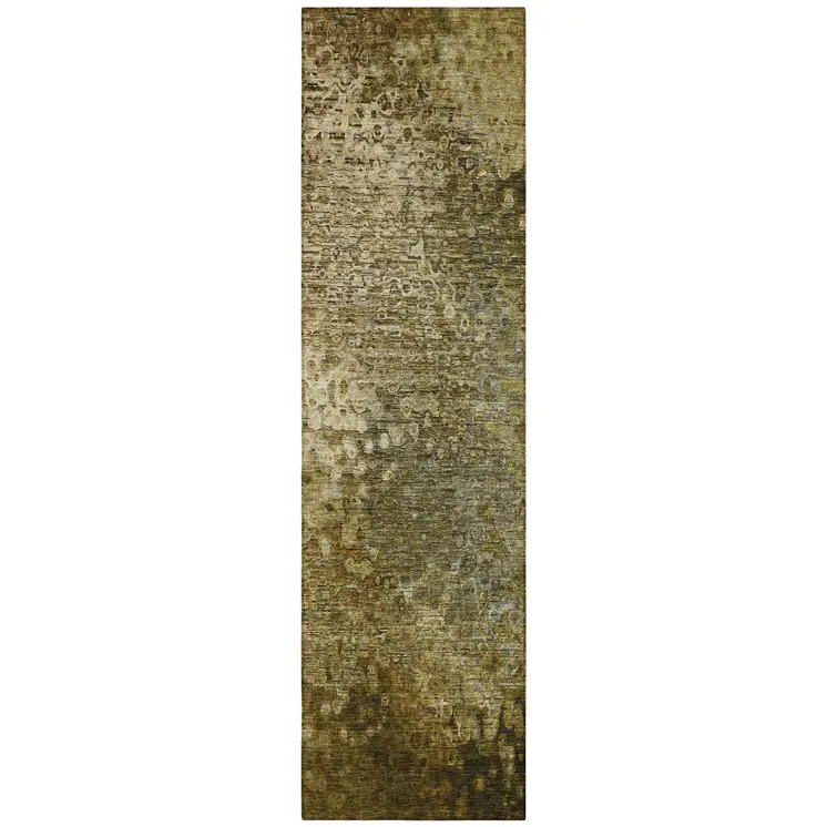 8' Runner Brown Washable Non Skid Indoor Outdoor Runner Rug