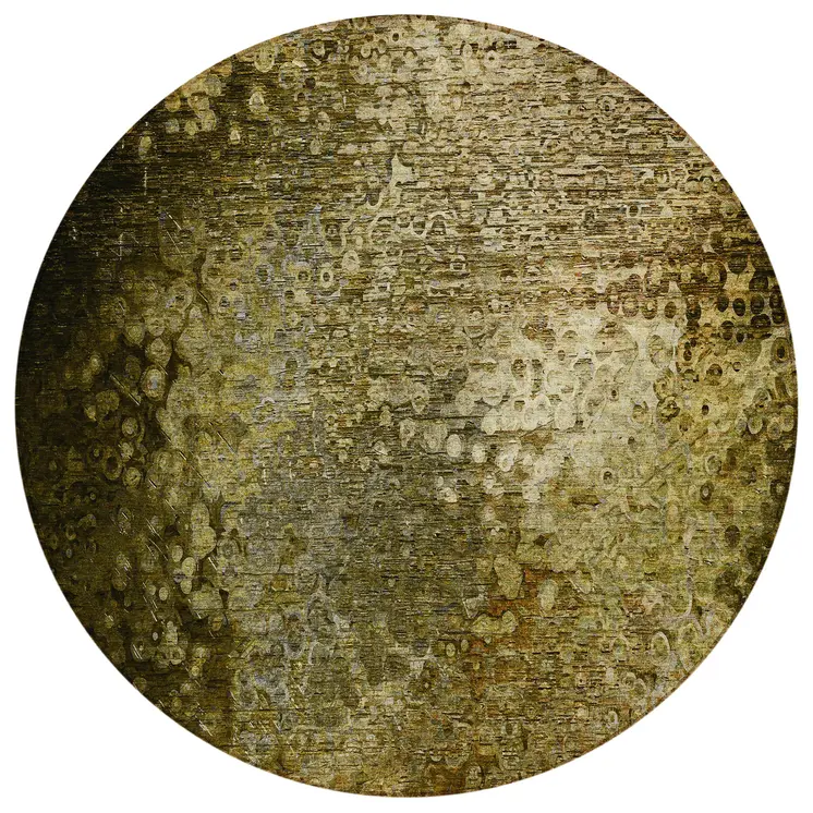 8' Round Brown Round Washable Non Skid Indoor Outdoor Area Rug