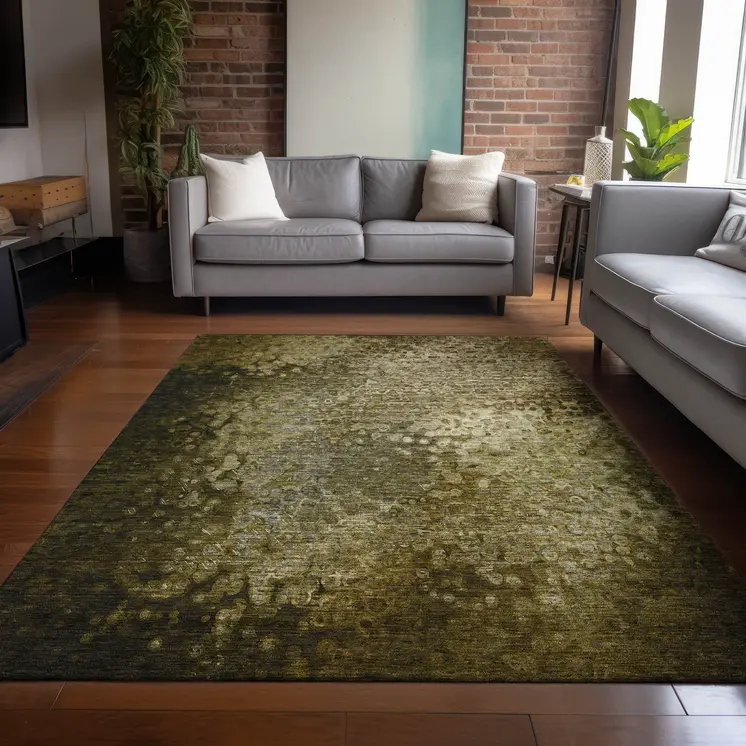 8' X 10' Brown Washable Non Skid Indoor Outdoor Area Rug