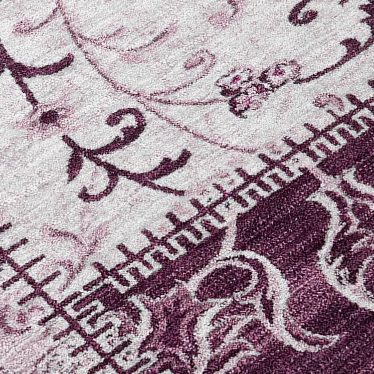 10' X 14' Mountbatten Pink Patchwork Washable Non Skid Indoor Outdoor Area Rug