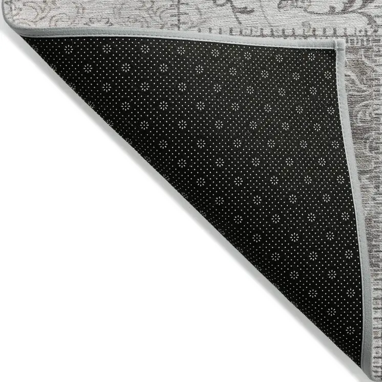 2' X 3' Taupe Patchwork Washable Indoor Outdoor Area Rug