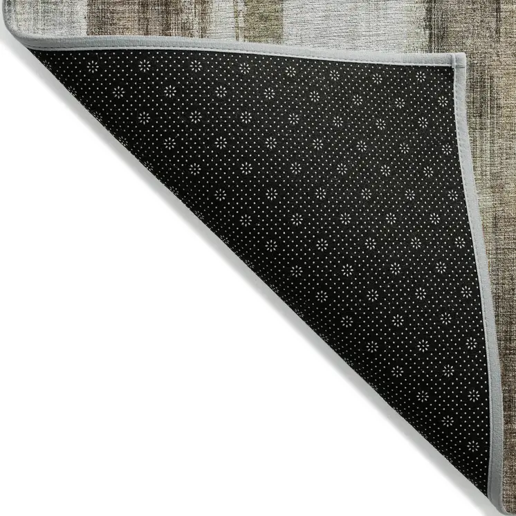 2' X 3' Chocolate Abstract Washable Non Skid Indoor Outdoor Area Rug