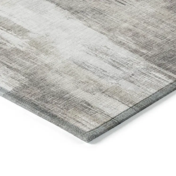 8' X 10' Taupe And Gray Abstract Washable Indoor Outdoor Area Rug