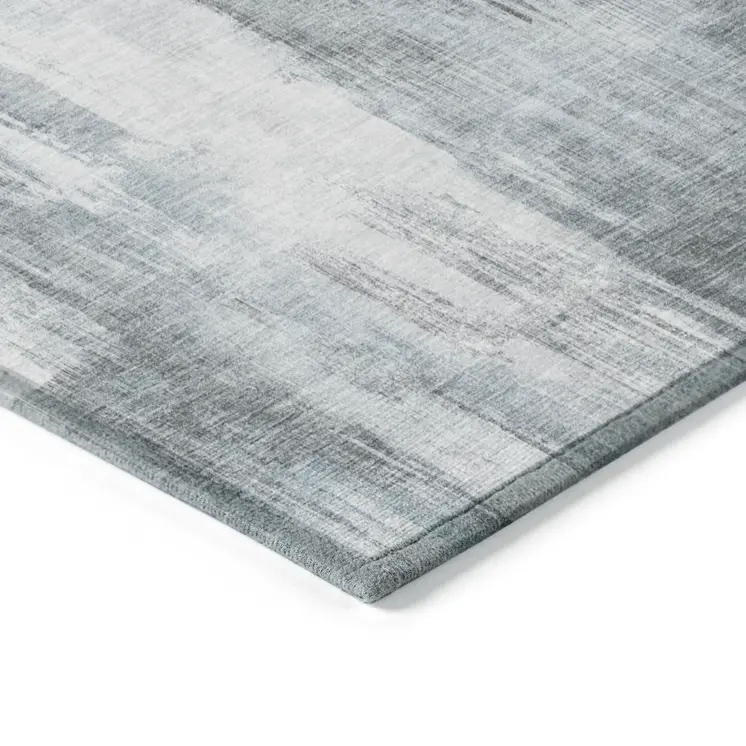 8' X 10' Teal Abstract Washable Non Skid Indoor Outdoor Area Rug