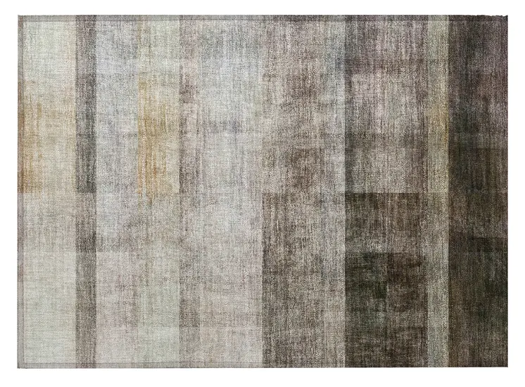 2' X 3' Brown Ombre Washable Non Skid Indoor Outdoor Area Rug