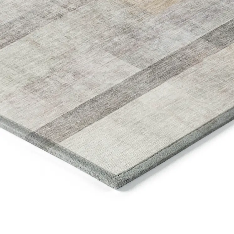 3' X 5' Brown Ombre Washable Non Skid Indoor Outdoor Area Rug