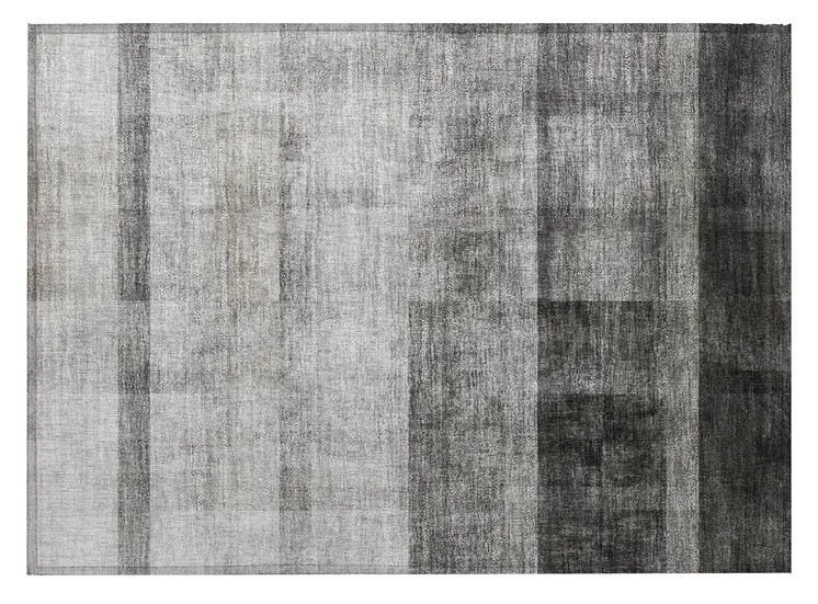 2' X 3' Gray Ombre Washable Non Skid Indoor Outdoor Area Rug