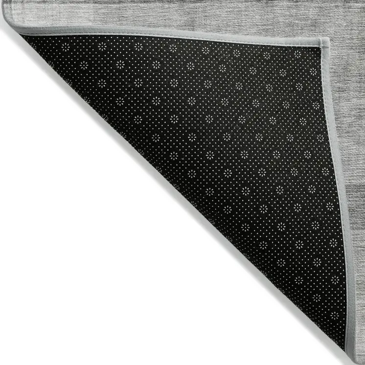 9' X 12' Gray Ombre Washable Non Skid Indoor Outdoor Area Rug