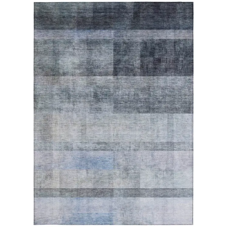 3' X 5' Gray Ombre Washable Indoor Outdoor Area Rug