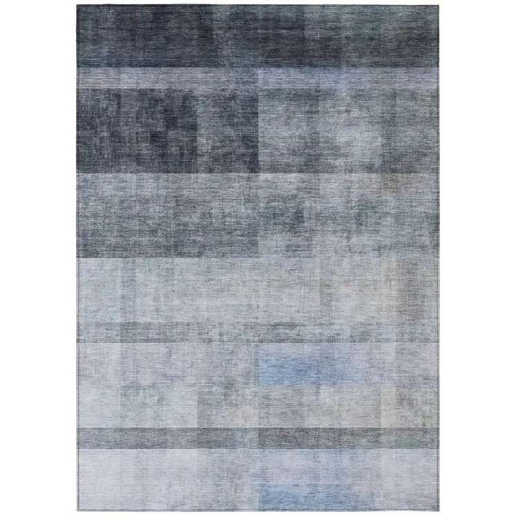 3' X 5' Gray Ombre Washable Indoor Outdoor Area Rug