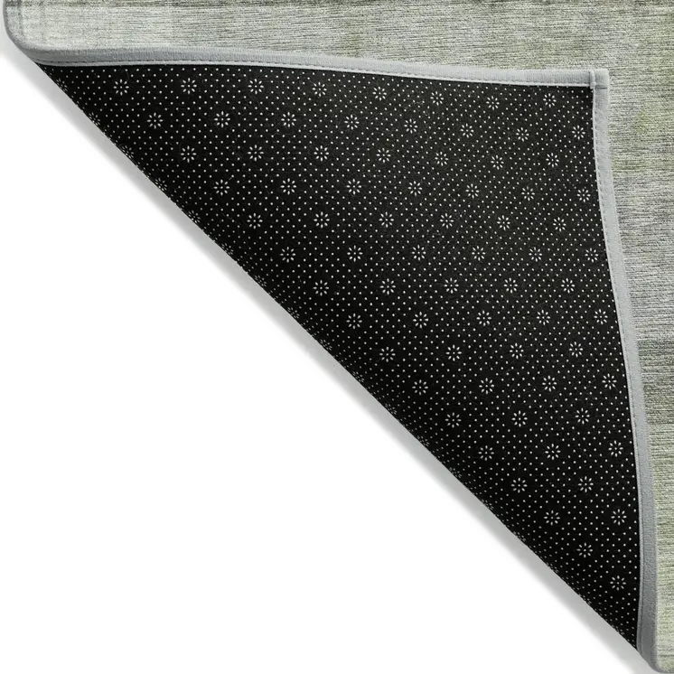 10' X 14' Olive Green Ombre Washable Non Skid Indoor Outdoor Area Rug
