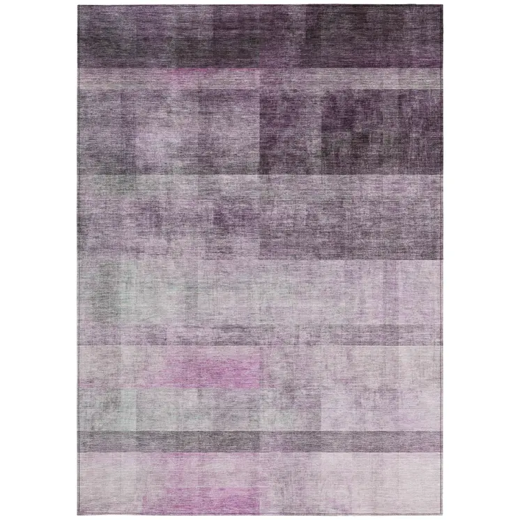 3' X 5' Purple Ombre Washable Non Skid Indoor Outdoor Area Rug