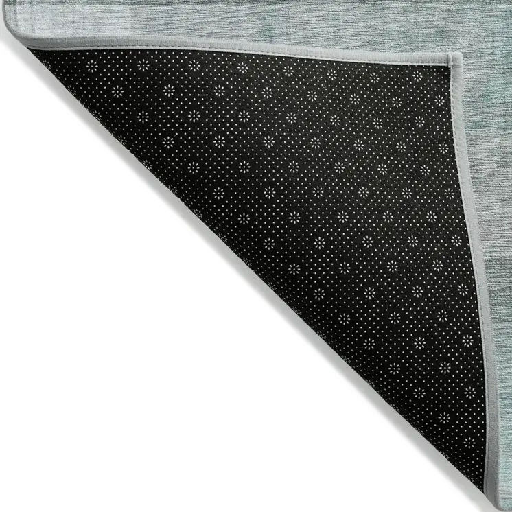 9' X 12' Teal Ombre Washable Non Skid Indoor Outdoor Area Rug
