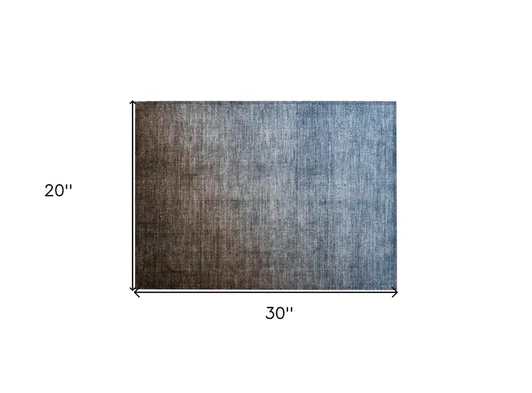 2' X 3' Blue and Green Ombre Washable Non Skid Indoor Outdoor Area Rug
